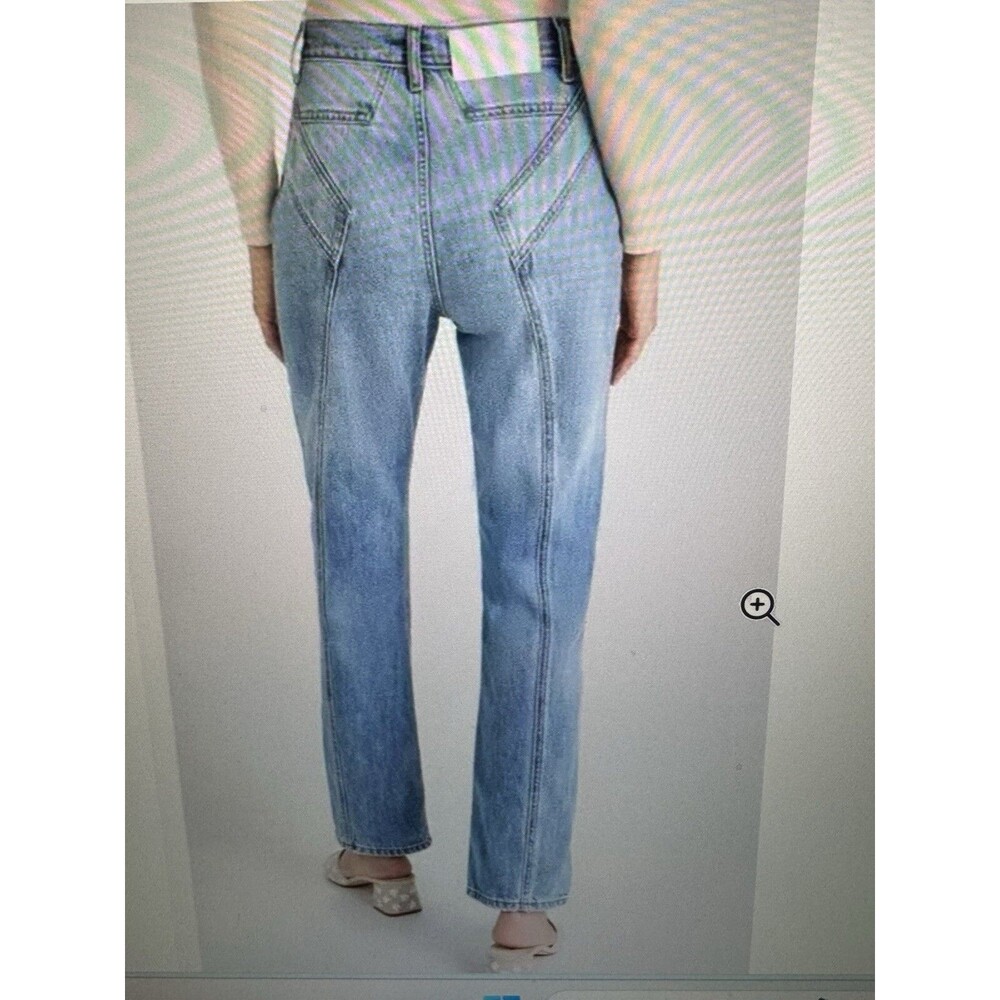 7 For All Mankind Womens Star Panel Easy Straight Button Fly Jeans Blue Size 27 - Picture 2 of 14